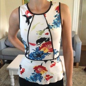 Anthropologie peplum floral top